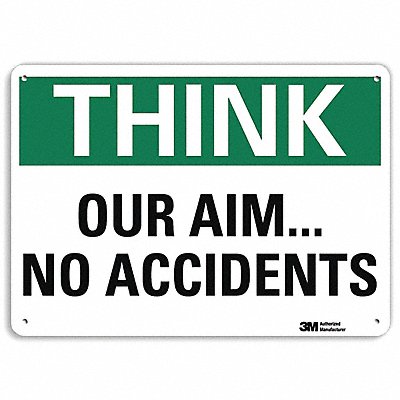 LYLE U71308RA14X10 Safety Sign 10 in x 14 in Aluminum
