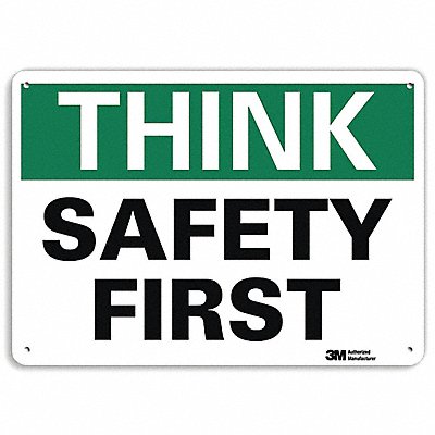LYLE U71330RA14X10 Safety Sign 10 in x 14 in Aluminum