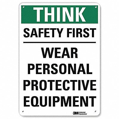 LYLE U71331RA10X14 Safety Sign 14 inx10 in Aluminum