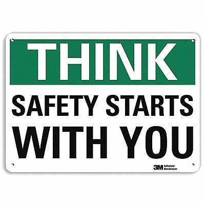 LYLE U71336NA10x7 Think Sign 7 in x 10 in Aluminum