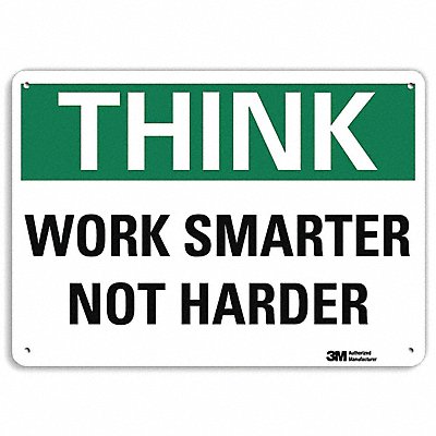 LYLE U71350NA14x10 Think Sign 10 in x 14 in Aluminum