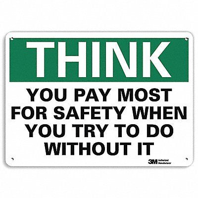 LYLE U71351NP14X10 Safety Sign 10 in x 14 in Plastic