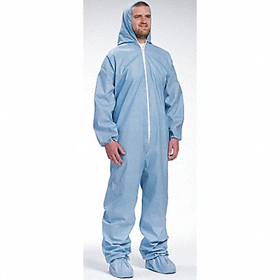 WEST CHESTER PROTECTIVE GEAR 3109XL Hooded Coverall w/Boots Blue XL PK25