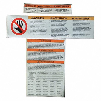 DAYTON MH4WYT104G Fork Truck Booms Label Kit