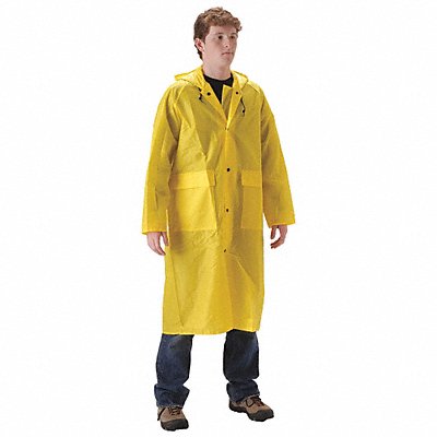 NASCO 81CY468X Rain Coat with Hood XL PU/Nylon 48inL