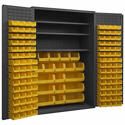 DURHAM MFG 35021383S95 K4914 Bin Cabinet 72 x48 x24 Grey 138YellowBns
