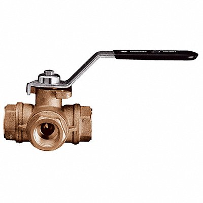 BONOMI 355N12 Ball Valve 3-Way Standard T Port 1/2 in