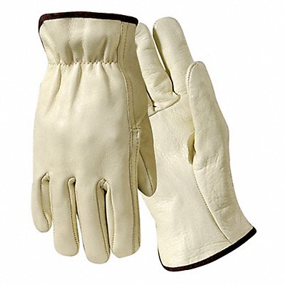 WELLS LAMONT Y0062LGR Gloves Driver Cowhide Fleece Lined L PR