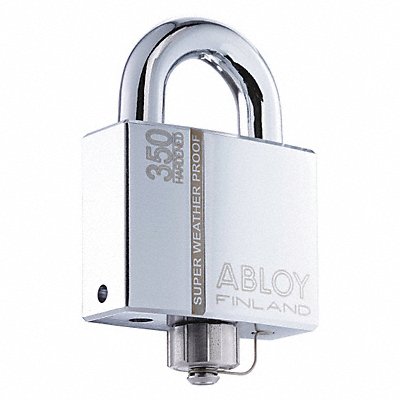 ABLOY PLM35050BKA Keyed Padlock 1 1/4 in Rectangle Silver