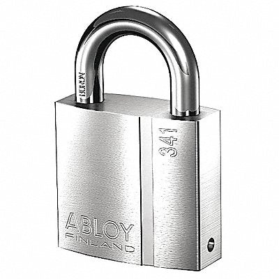 ABLOY PL34125BKD Keyed Padlock 1 3/32 in Rectangle Silver