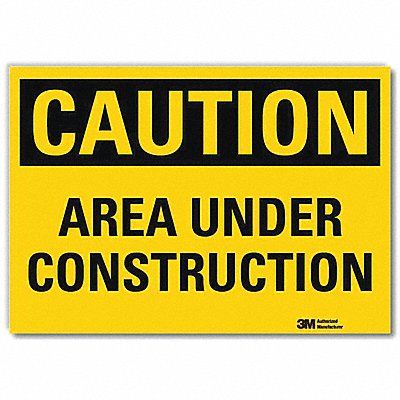 LYLE U41055RD7X5 K3082 Caution Sign 5inx7in Reflective Sheeting
