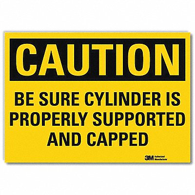 LYLE U41076RD7X5 Caution Sign 5 in x 7 in Reflective Sheeting