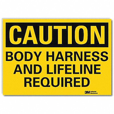 LYLE U41092RD14X10 Caution Sign 10x14in Reflective Sheeting