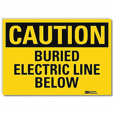 LYLE U41100RD7X5 Caution Sign 5 in x 7 in Reflective Sheeting