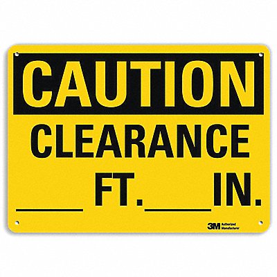 LYLE U41130NA10x7 Caution Sign 7 in x 10 in Aluminum