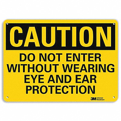LYLE U41180NA10x7 Caution Sign 7 in x 10 in Aluminum