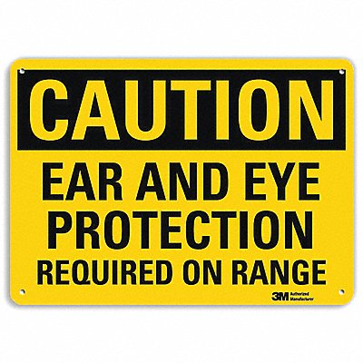 LYLE U41226NA10x7 Caution Sign 7 in x 10 in Aluminum