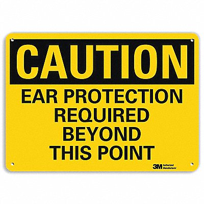 LYLE U41241NA14x10 Caution Sign 10 inx14 in Aluminum