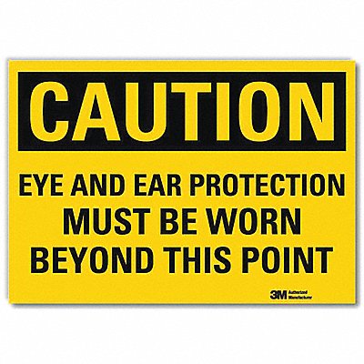 LYLE U41268RD14X10 Caution Sign 10x14in Reflective Sheeting