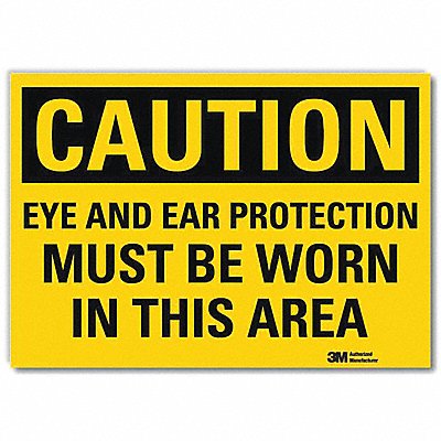 LYLE U41269RD14X10 Caution Sign 10in x 14in Reflective Sheeting