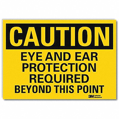 LYLE U41270RD7X5 Caution Sign 5 in x 7 in Reflective Sheeting