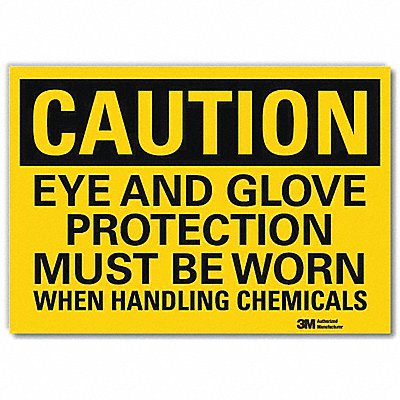 LYLE U41273RD14X10 Caution Sign 10in x 14in Reflective Sheeting
