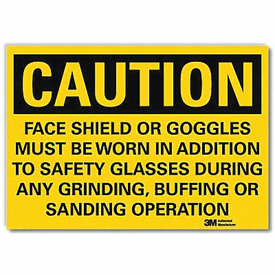 LYLE U41299RD14X10 Caution Sign 10x14in Reflective Sheeting
