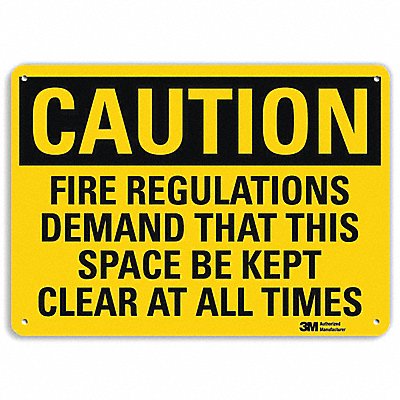 LYLE U41308NA10x7 Caution Sign 7 in x 10 in Aluminum