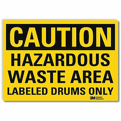 LYLE U41378RD10X7 Caution Sign 7 in x 10 in Reflective Sheeting