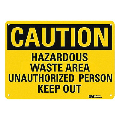 LYLE U41379NA14x10 Caution Sign 10 inx14 in Aluminum