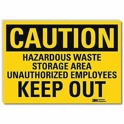 LYLE U41388RD14X10 Caution Sign 10in x 14in Reflective Sheeting