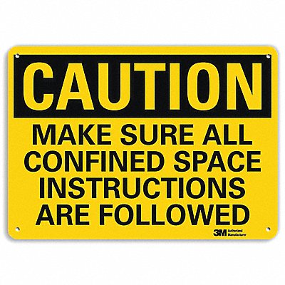 LYLE U41523NA14x10 Caution Sign 10 in x 14 in Aluminum