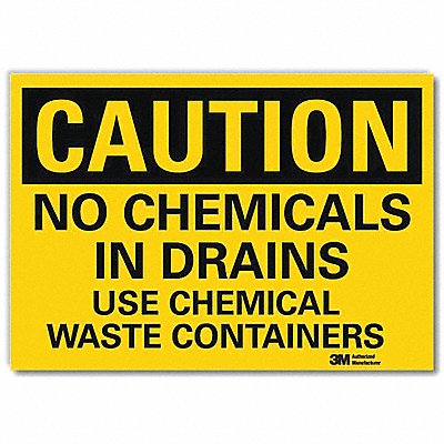 LYLE U41540RD7X5 Caution Sign 5inx7in Reflective Sheeting