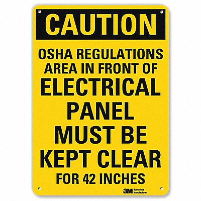 LYLE U41573NA10x14 Caution Sign 14 in x 10 in Aluminum