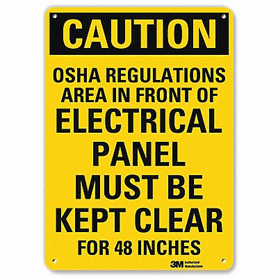 LYLE U41574NA10x14 Caution Sign 14 in x 10 in Aluminum