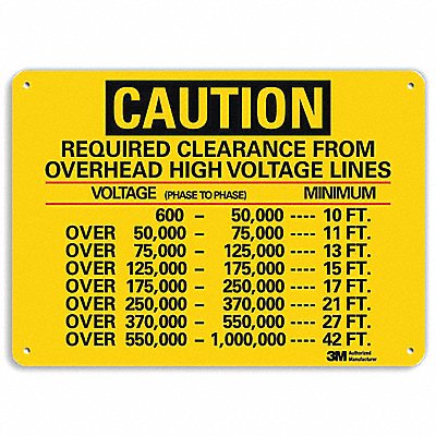 LYLE U41625NA14x10 Caution Sign 10 in x 14 in Aluminum