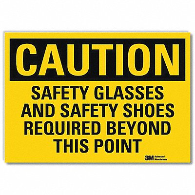 LYLE U41644RD10X7 Caution Sign 7inx10inReflective Sheeting