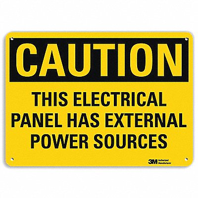 LYLE U41707NP14X10 Caution Sign 10 in x 14 in Plastic