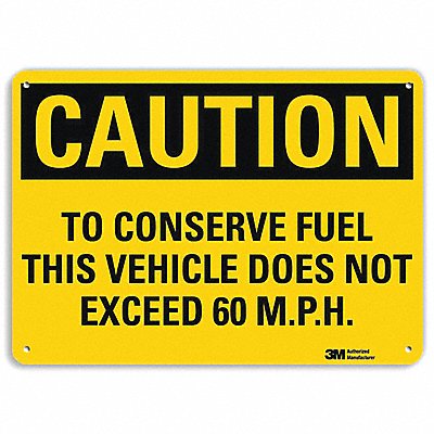 LYLE U41733NA10x7 Caution Sign 7 in x 10 in Aluminum