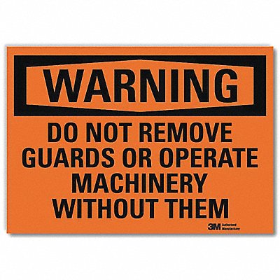 LYLE U61005RD7X5 Warning Sign 5 in x 7 in Reflective Sheeting