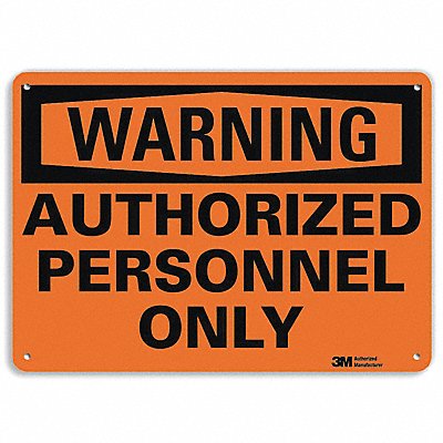 LYLE U61030NA14x10 Warning Sign 10 in x 14 in Aluminum