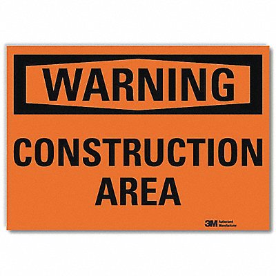 LYLE U61044RD10X7 Warning Sign 7 in x 10 in Reflective Sheeting