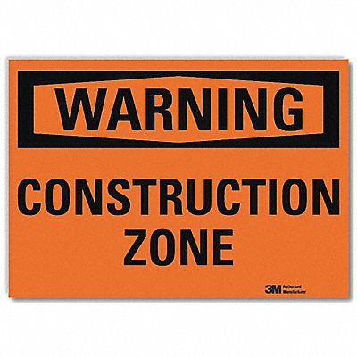LYLE U61045RD10X7 Warning Sign 7 in x 10 in Reflective Sheeting