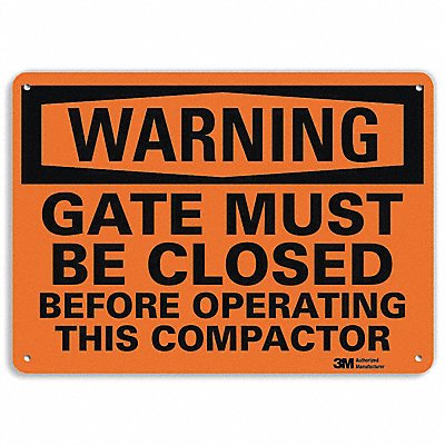 LYLE U61098NA14x10 Warning Sign 10 in x 14 in Aluminum