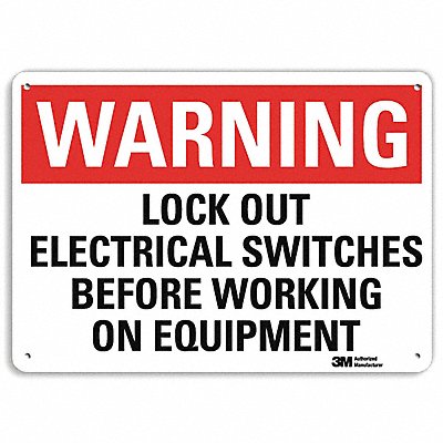 LYLE U61151NA14x10 Warning Sign 10 in x 14 in Aluminum