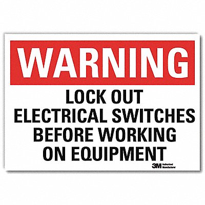 LYLE U61151RD10X7 Warning Sign 7inx10inReflective Sheeting