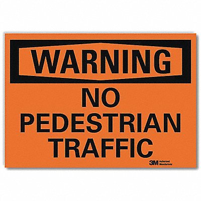 LYLE U61170RD10X7 Rflct Pedestrian Traffic Lbl 7x10in Alum