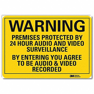 LYLE U61200RD14X10 Security Sign 10x14in Reflectiveive Sheeting