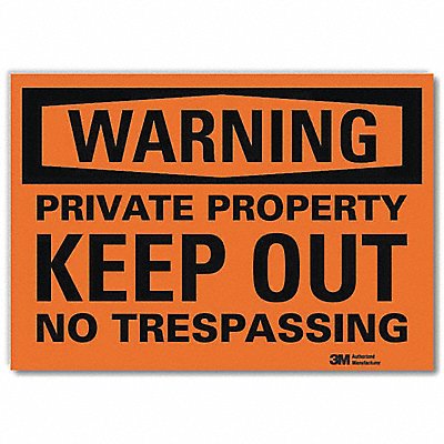 LYLE U61202RD10X7 Security Sign 7x10in Reflective Sheeting