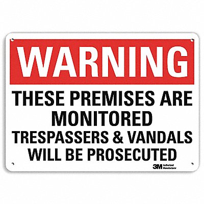 LYLE U61233NP10X7 Warning Sign 7 in x 10 in Plastic